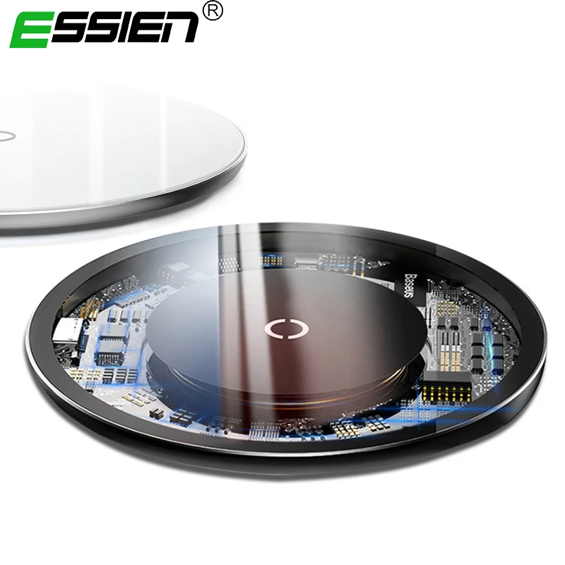 

10W Qi Wireless Charger for Samsung S8 S9/S9+ Note 9 8 Visible Thin Fast Wireless Charging pad for iPhone X/XS Max XR 8 8 Plus