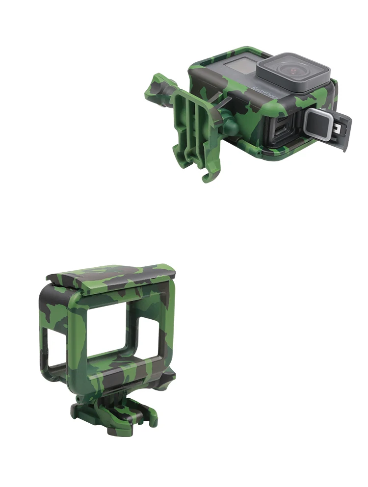 Защитный чехол с рамкой, защитный корпус, армейский зеленый+ одиночный винт+ крепление на основание для GoPro Hero 5 6 7, черные новые аксессуары
