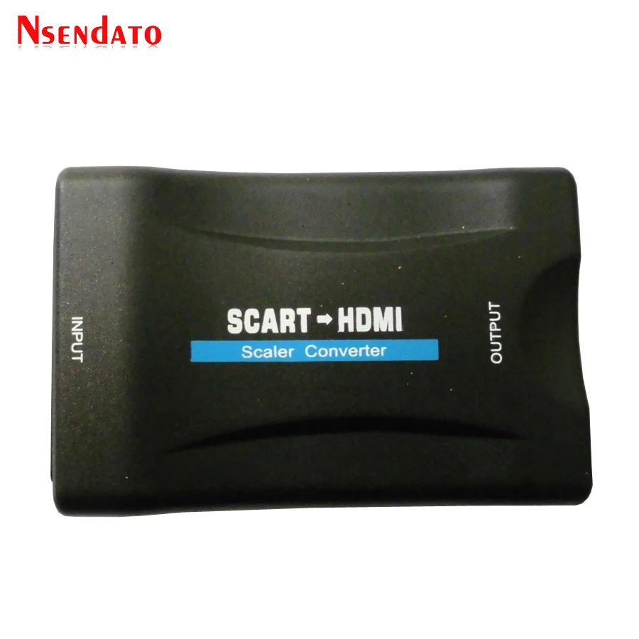 1080P SCART In To HDMI Out Video Audio Converter Upscale Video Audio Signal HDMI Adapter With Power supply for Smartphone DVD TV