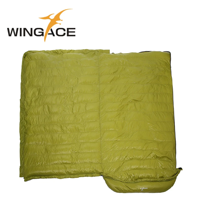 WINGACE заполнить 4000 г гусиный пух спальный мешок зимний отдых Открытый конверт взрослых двойные спальные мешки снаряжение для походов, скалолазания