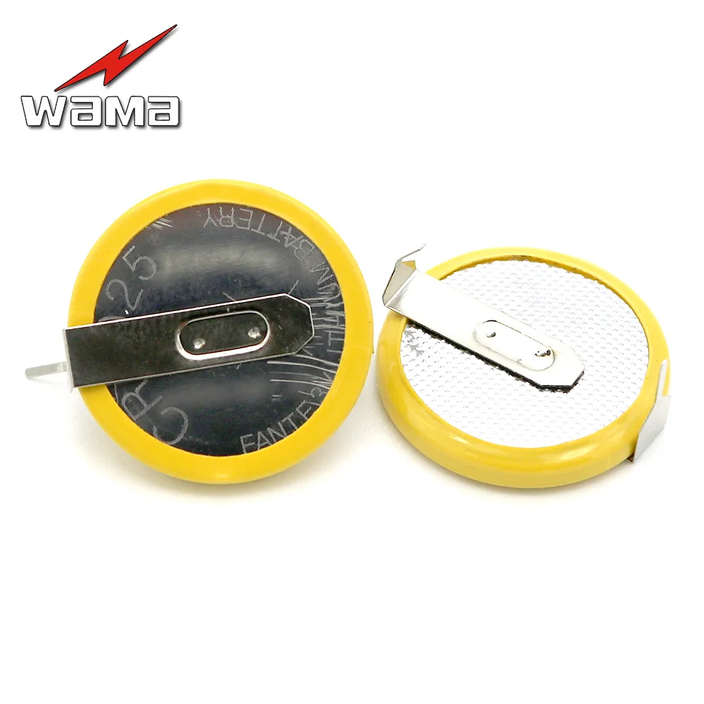 

50pcs/lot CR2025 Button Cell Batteries 3V 2 Feet Welding Solder Pins 150mAh Bluetooth Watch Accessories 2025 Coin battery