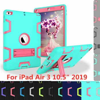 

Full Protection Heavy Duty Cover for iPad Air 3 10.5 inch 2019 Shockproof Silicone Stand Bumper Hard Case For iPad Pro 10.5 2017