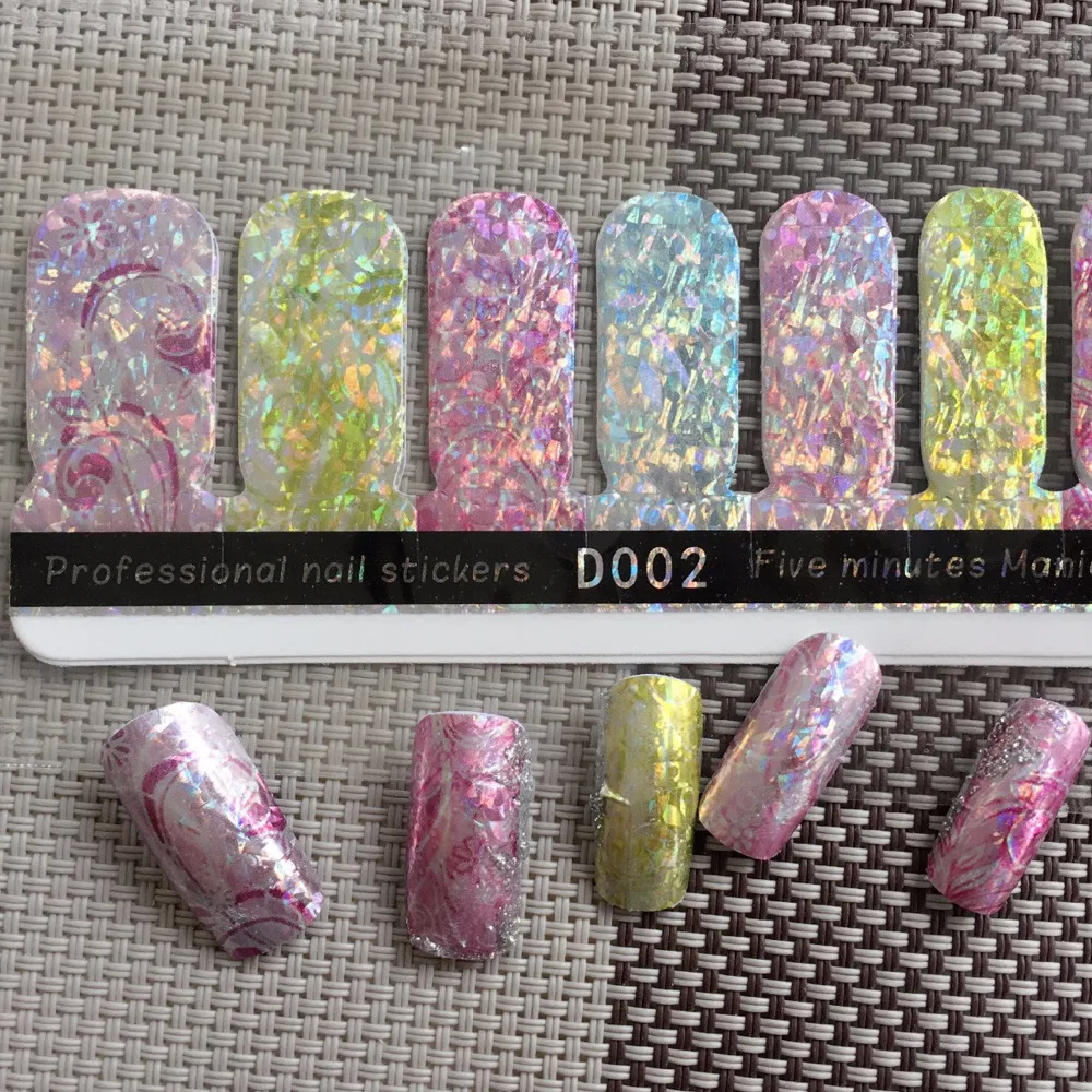 

ZKO 1 Sheet DIY Five Minutes Nails Speed Laser design Sticky Stickers Decoration For Christmas Nail Art (YZW-D002)