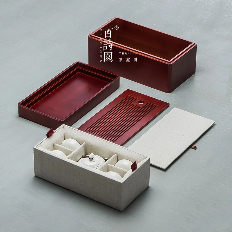 Travel Portable tea set Ceramic tea cup teapot Tea tray Kung fu set gaiwan Small tea bowl painted p
