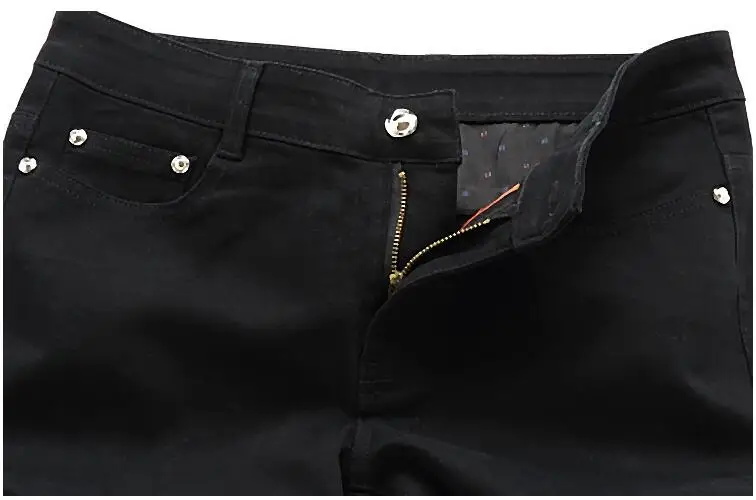 2017 New Stretch Skinny Men Solid Color Jeans Fashion Casual Black and White Pencil Jeans stretch jeans
