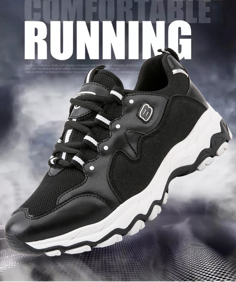 Men's Casual Shoes Trainers Chunky Sneaker Platform Winter Shoes Men Sneakers Classic Black And White Sneakers Men High Platform (1)