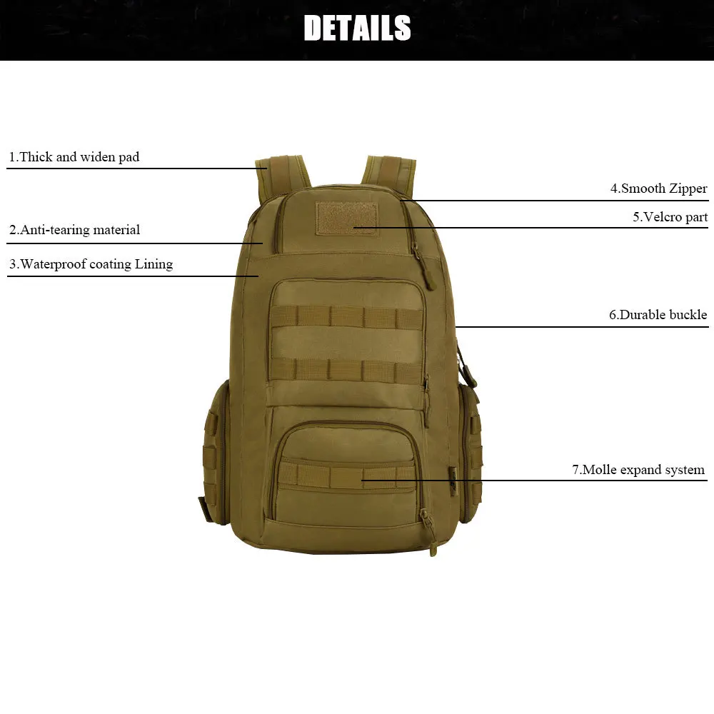 SINAIRSOFT военный тактический рюкзак 40л 15 дюймов ноутбук мужской спортивный кемпинг открытый рюкзак Рыбалка Mochila Альпинизм LY2018