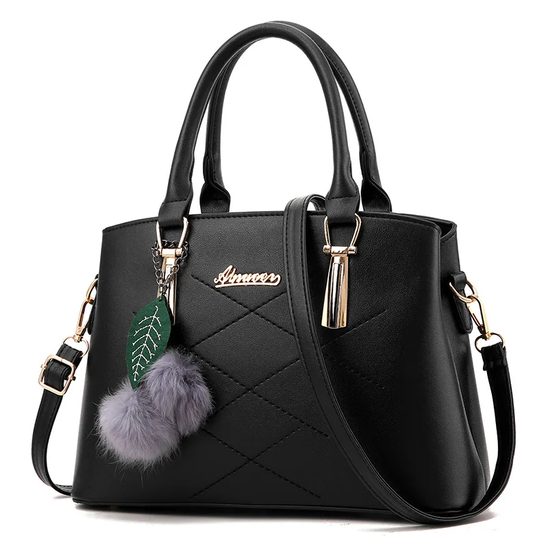 

New PU Leather casual thread zipper shoulder bag women pure color soft casual leisure business shoulder bags