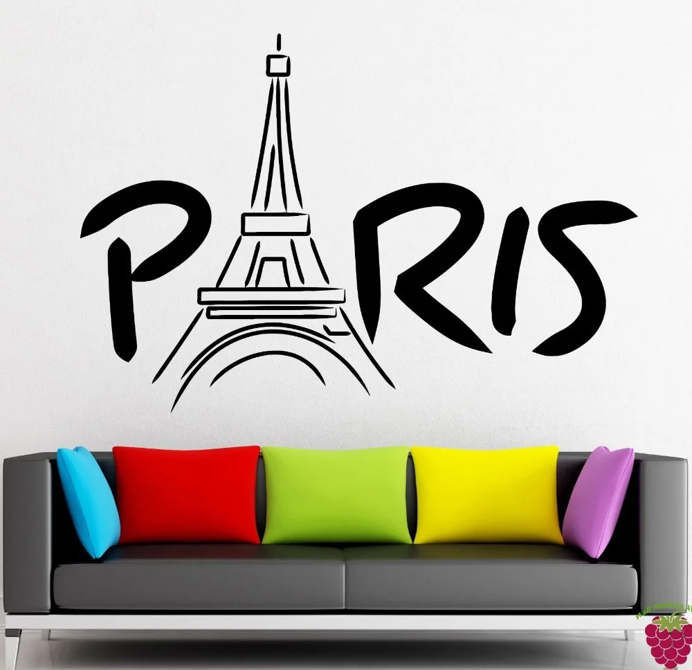 Wall Stickers Vinyl Decal Eiffel Tower Paris France Europe Travel Decor