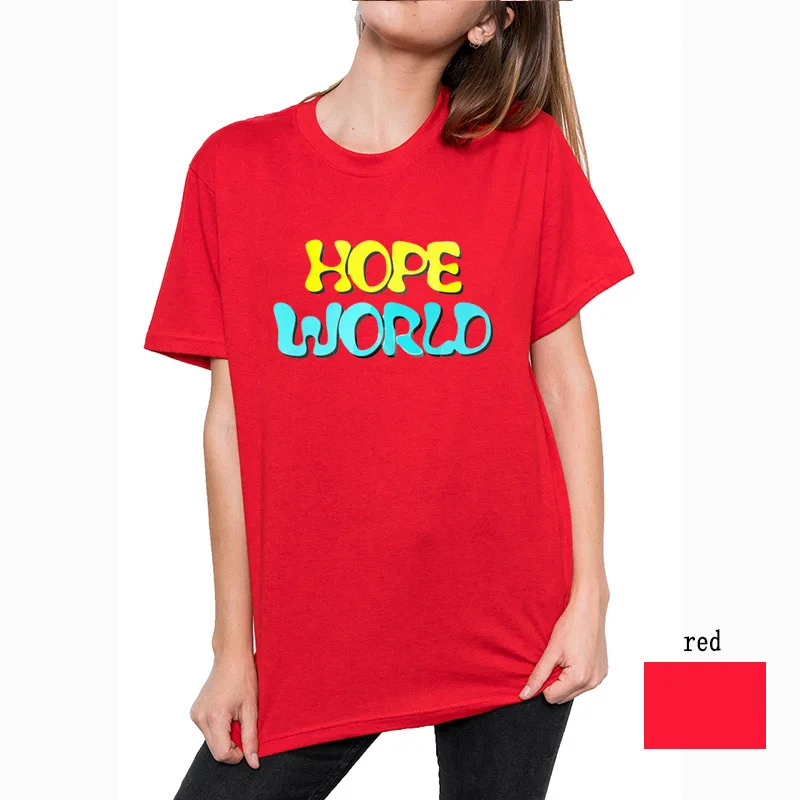 Hope рубашка цвета радуги, J-Hope футболка, Jung Hoseok рубашка, Hope World футболка, Bias рубашка, Cypher футболка, Ddaeng рубашка