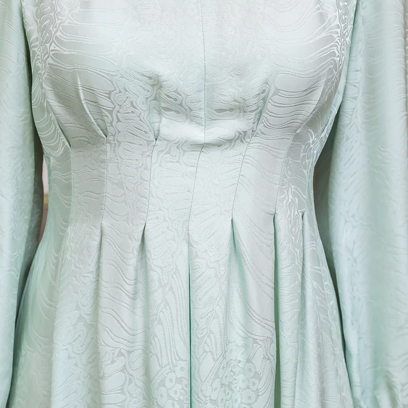 Светильник VOA зеленый Mori Girl туника с v-образным вырезом и высокой талией шелк платье миди с длинным рукавом sukienki sukienka vestiti donna Sweet A10063