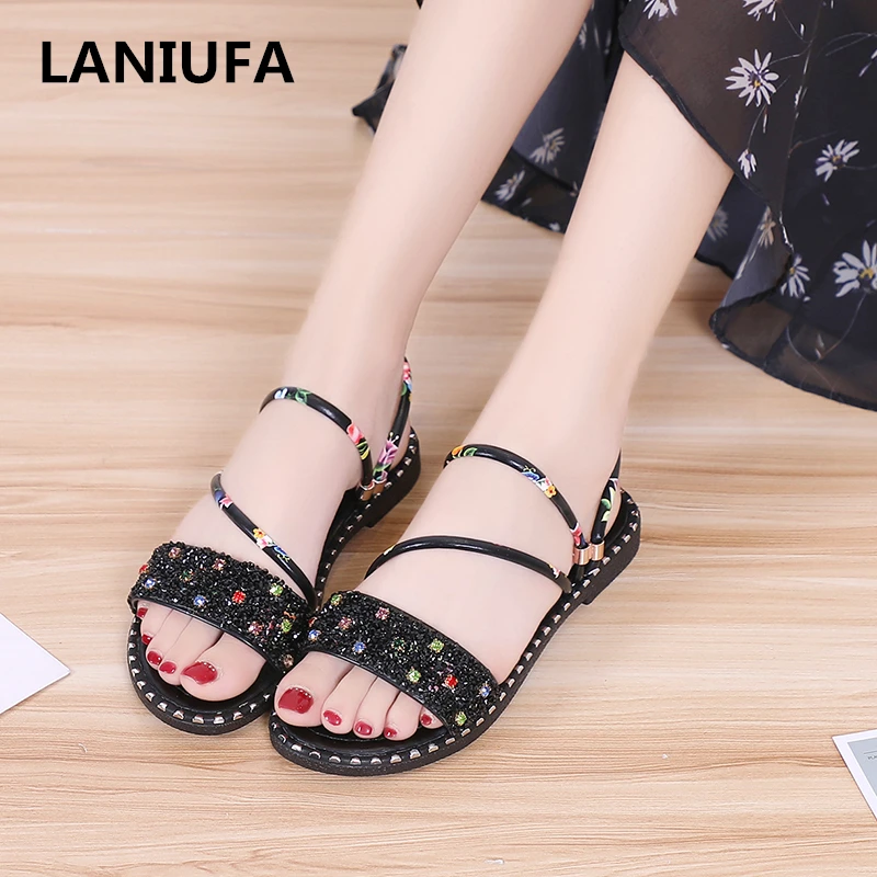 

Summer Sandals women Sandals Flip Flops women Female Casual Outside Gladiator Rome Flats Beach shoes women mujer zapatos #952