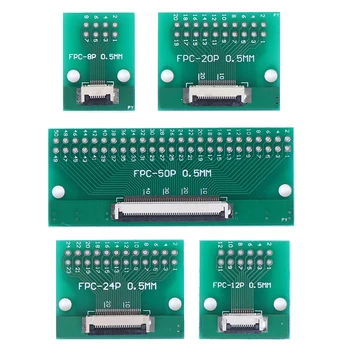 

1PCS 8P/12P/20P/24P/50Pin 0.5mm FFC FPC to DIP 2.54mm PCB Converter Board Adapter Socket Plate Welding With Connector