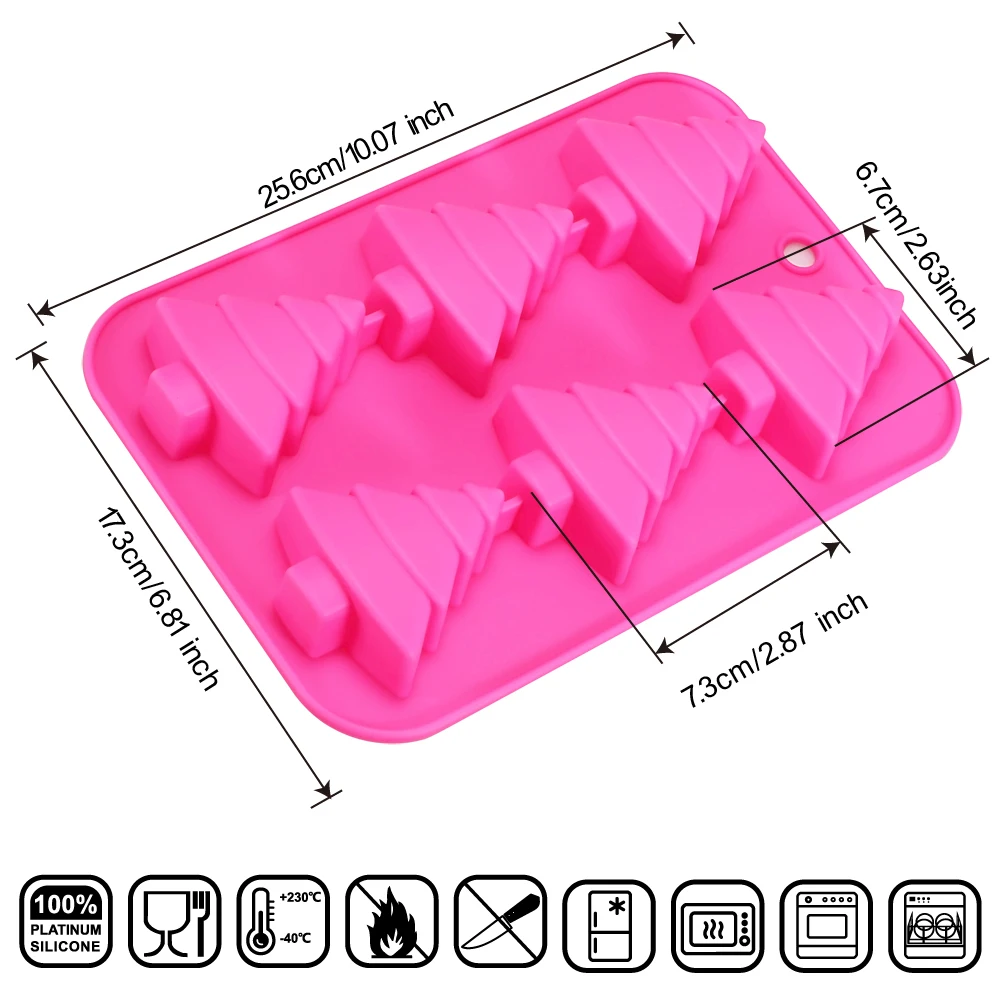 Силиконовая форма Рождество дерево сосны форма для мыла выпечка формы помадка торт украшение инструмент кондитерский шоколадный дизайн Sugarcraft
