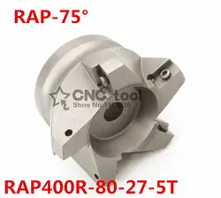 RAP400R 80-27-5T 75 градусов высокого положительного лица фрезерование диаметр для APMT1604 вставки