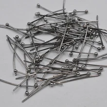 Fltmrh 100 pçs 14x0.5mm nova moda ouro/si lver/kc ouro/ródio chapeado cor bola cabeça pinos agulhas para diy jóias descobertas