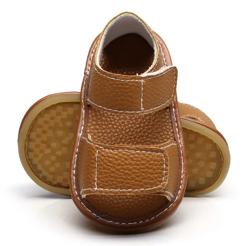 WEIXINBUY/Летняя обувь от 0 до 24 месяцев сандалии из мягкой искусственной кожи для маленьких мальчиков летние пляжные сандалии на мягкой подошве для маленьких мальчиков - Цвет: C