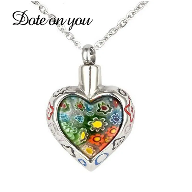 Stainless Steel Cremation Jewelry Heart Ash Pendant Necklace Memorial