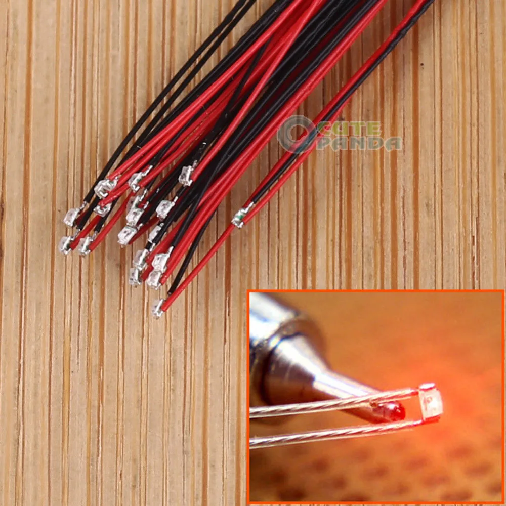 Предварительно припаянные провода micro litz T0402 20 шт. красные SMD светодиоды новинка