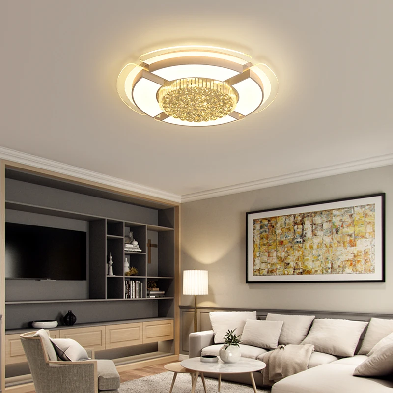 

DX Modern Led Ceiling Lights Luminaire For Living Room Crystal Decor Remote Control Lamp Luxury Nordic Dimmable Lustre