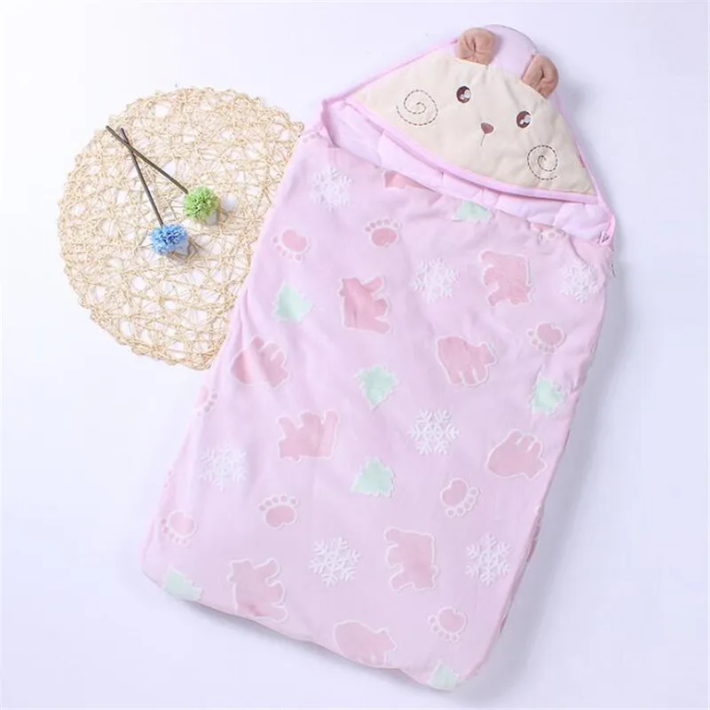 Детское осенне-зимнее одеяло, теплый спальный мешок для новорожденных, спальный мешок двойного назначения, мягкое муслиновое детское одеяло из хлопка - Цвет: Cloro-4