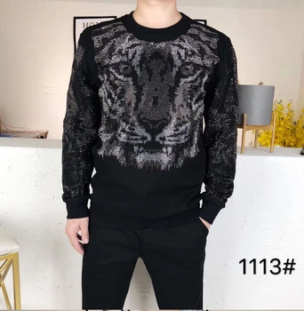 

Autumn and Winter New Men's and Women's top Brand Tiger Head Long Sleeve Bright Drill hoodies Topcoat Sweatshirts