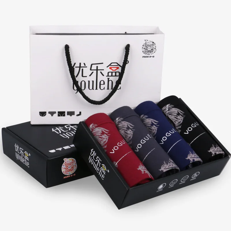 

Seedrulia Panties Mens 4Pcs\lot Underwear Soft Boxers Modal Boxer Men Modal Shorts Plus Size Boxers Mens Underwear Lot