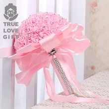 Свадебные букеты многоцветный романтический свадебный букет для невесты Роза для подружки невесты Пена Цветок букет из страз для украшения свадьбы