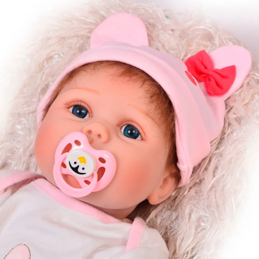 KEIUMI Новорожденные куклы-Реборн, силиконовые милые мягкие куклы для девочек, детские куклы-реборн с магнитной соской 55 см