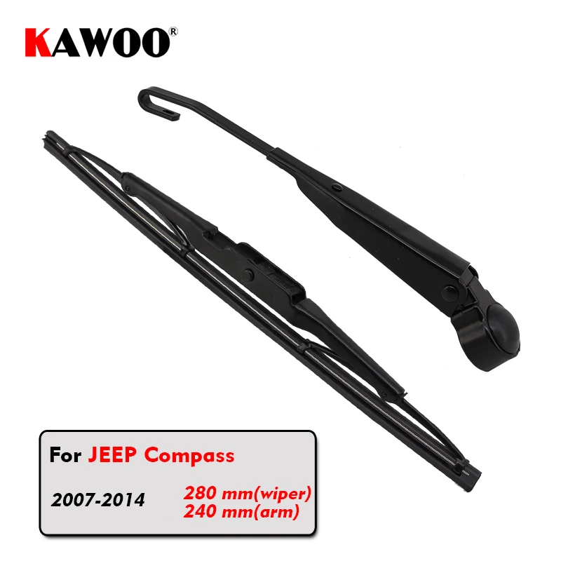 

KAWOO Car Rear Wiper Blades Back Window Wipers Arm For JEEP Compass Hatchback (2007-2014) 280mm Auto Windscreen Styling