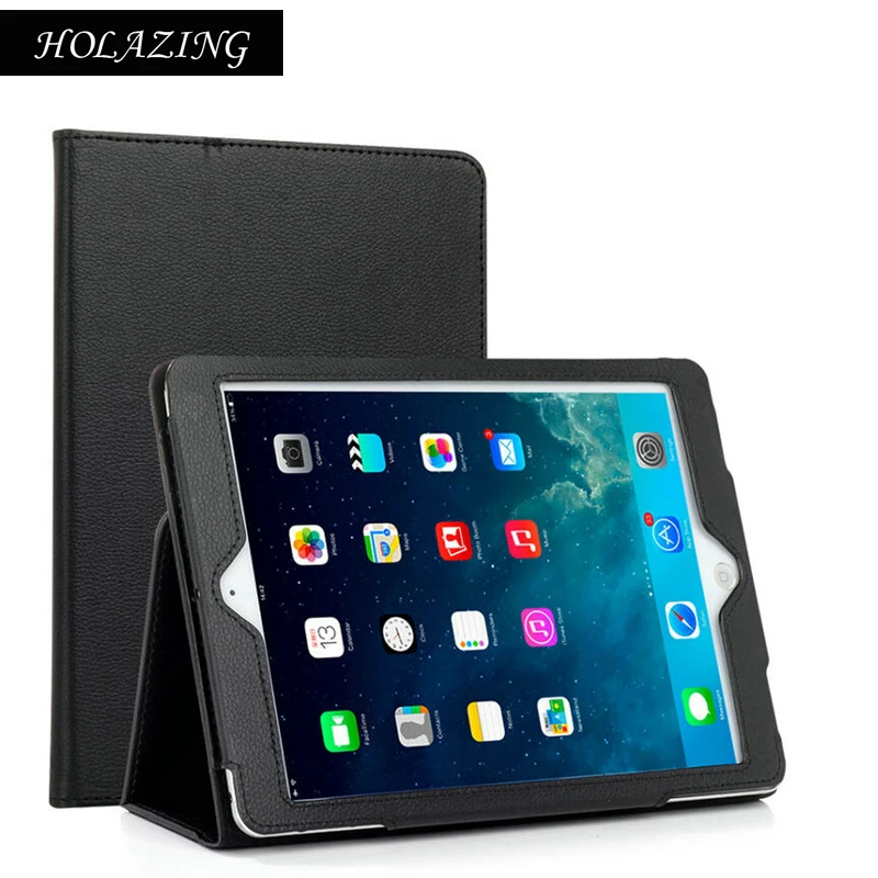Stand Feature Folio Flip Case For iPad Air PU Leather Auto Sleep Wake Full Body Protective Cover For iPadAir House Shell