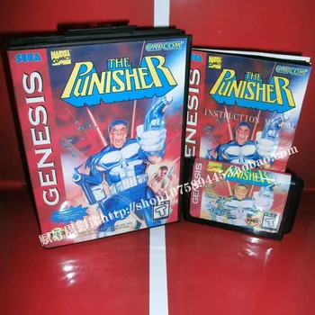 

Sega MD game - Punisher with Box and Manual for 16 bit Sega MD game Cartridge Megadrive Genesis system