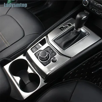 

Ladysmtop Car Styling Gear panel volume knob cup holder Decorative Sticker case For Mazda CX-5 CX5 2017-2018 auto Accessories