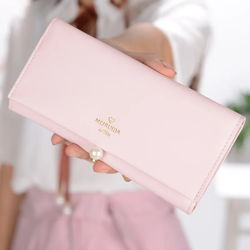 

2018 New Brand Leather Women Wallet High Quality Design Hasp Card Bags Long Female Purse 6 Colors Ladies Clutch Wallet