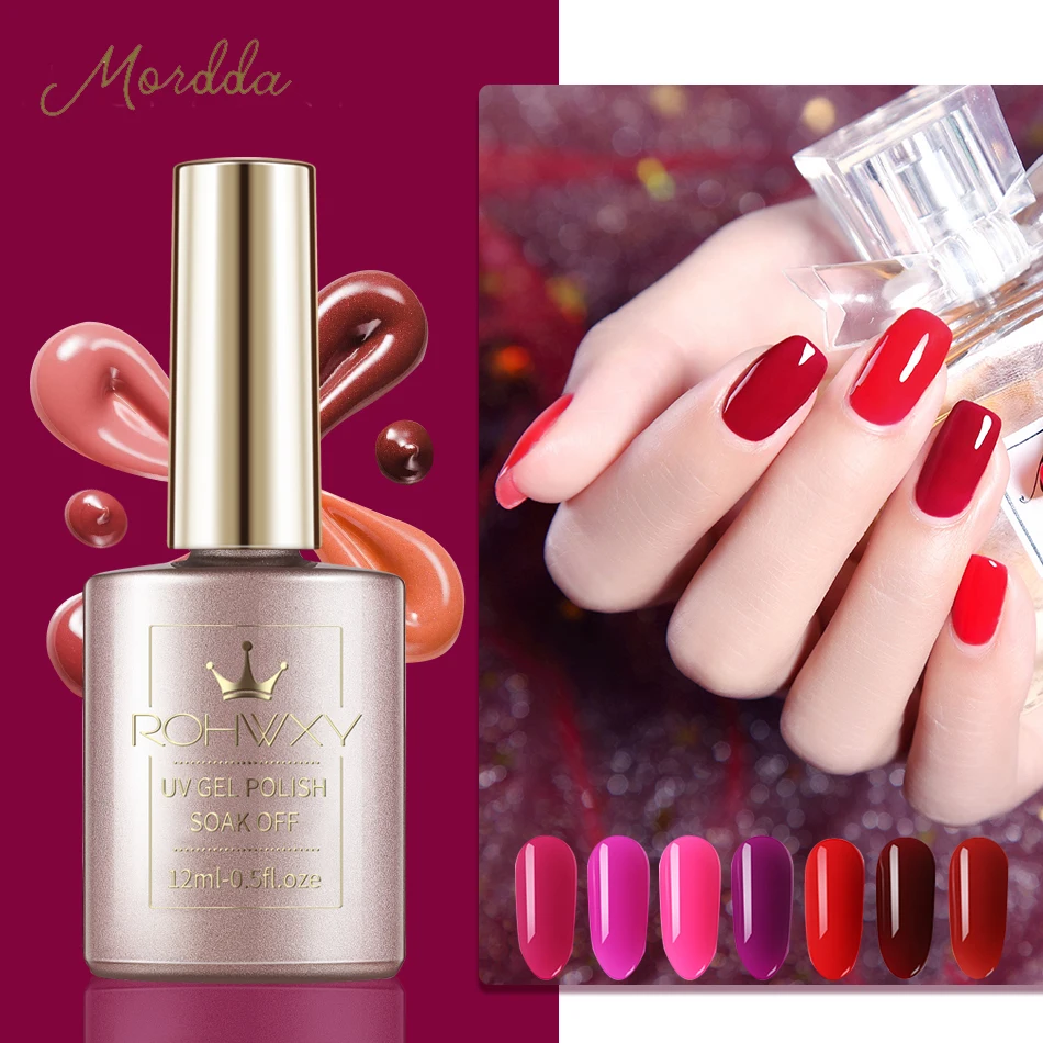 

MORDDA 12ML Nail Gel Varnish Hybrid Polish For Nail Sock Off Semi Permanent UV Gel Polish Primer Base Top Coat for Nails Art