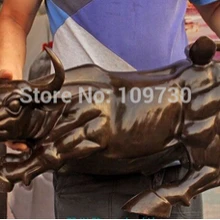 Гигантский Размер Бронзовый Цвет Кофе Wall Street Bull OX Статуя Скульптура 2" долго