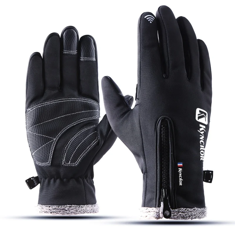 Горячая 1 пара водонепроницаемые флисовые мужские женские лыжные перчатки размера плюс ветрозащитные тепловые перчатки с сенсорным экраном для спорта на открытом воздухе перчатки для сноуборда - Цвет: B