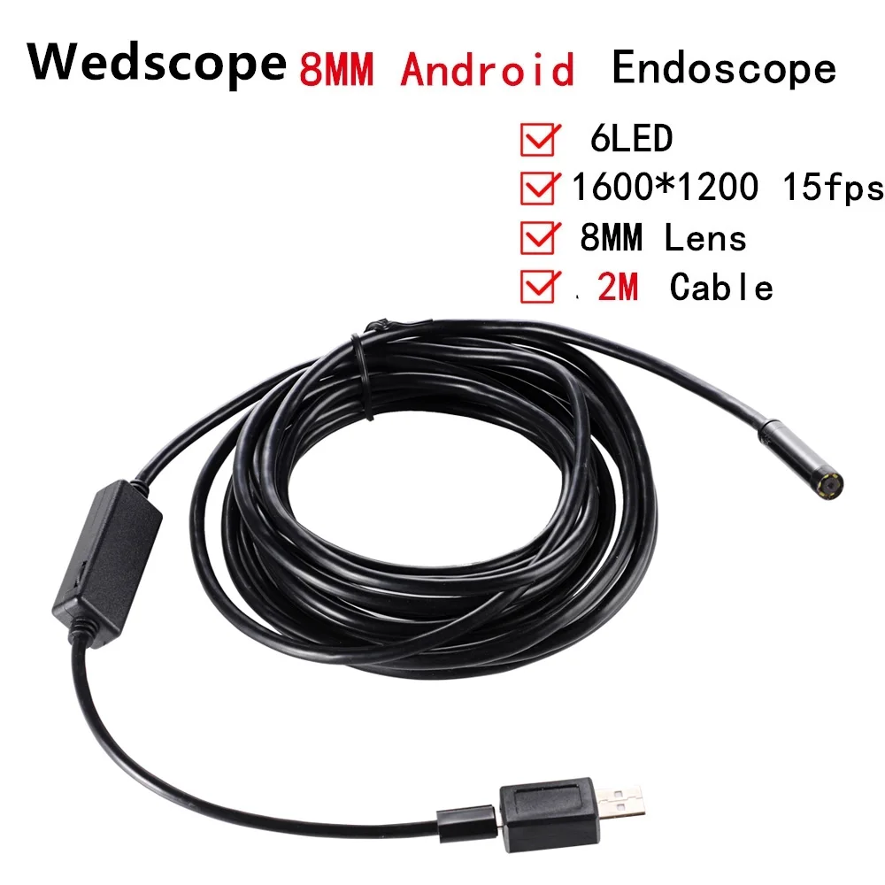 Endoscope 8MM USB Endoscope Android 2M OTG PC USB Endoscopio Mini