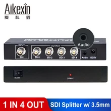 Aikexin 4 порта разделитель SDI 1x4 SDI усилитель распределения HD SDI конвертер адаптер с 3,5 мм 1 вход 4 выход для видеокамеры