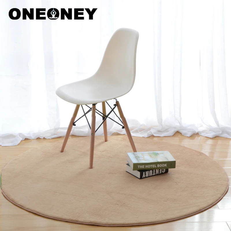 

ONEONEY 80*80 Simple Welcome Round Floor Mats Printed Bathroom Kitchen Carpets Doormats for Living Room Anti-Slip