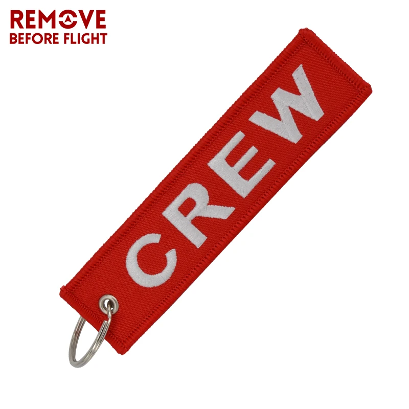 Fashion Jewelry Crew Key Chains OEM Keychain Jewelry Luggage Tag Safety Label Embroidery Crew Key Ring Chain for Aviation Gifts (8)