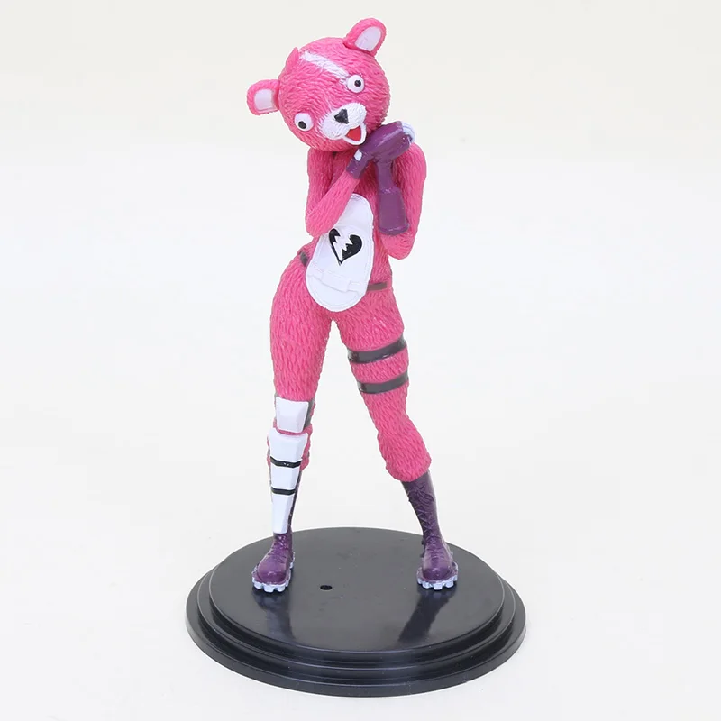 

13cm Hot Game Fortnight Battle heroes Constructor pink bear PVC Action Figure model Toy