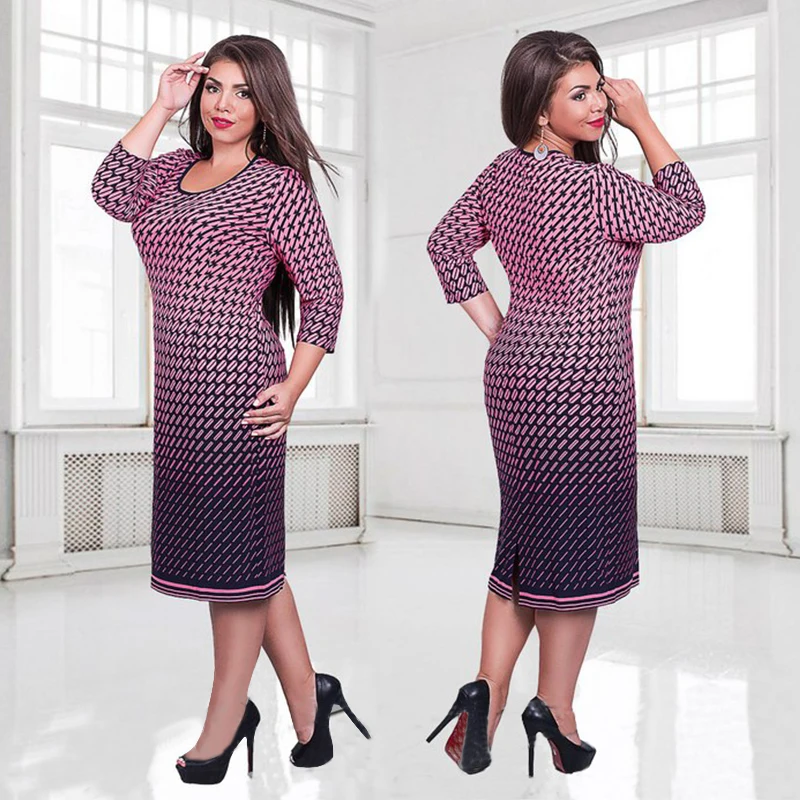Elegant Autumn Winter women dress large sizes Women loose long dresses plus size dress Three Quarter casual dress L-6XL vestidos Elegant Autumn Winter women dress large sizes Women loose long dresses plus size dress Three Quarter casual dress L-6XL vestidos
