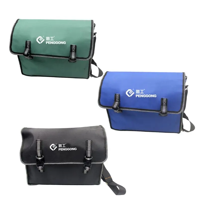 

Electrician Hardware Toolkit Shoulder Bag With Cap Waterproof Durable Oxford Cloth Multi Organize Pockets Storage Pouch Portable