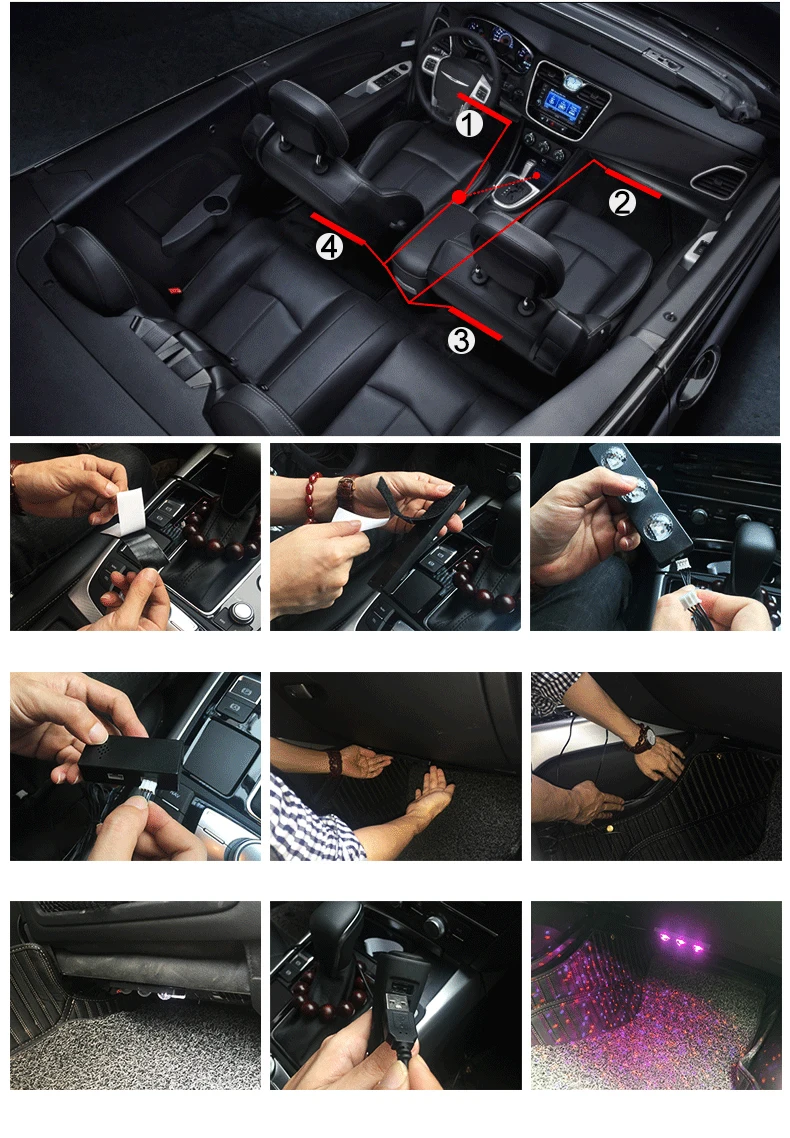 car led foot atmophere lights interior lamps (18)