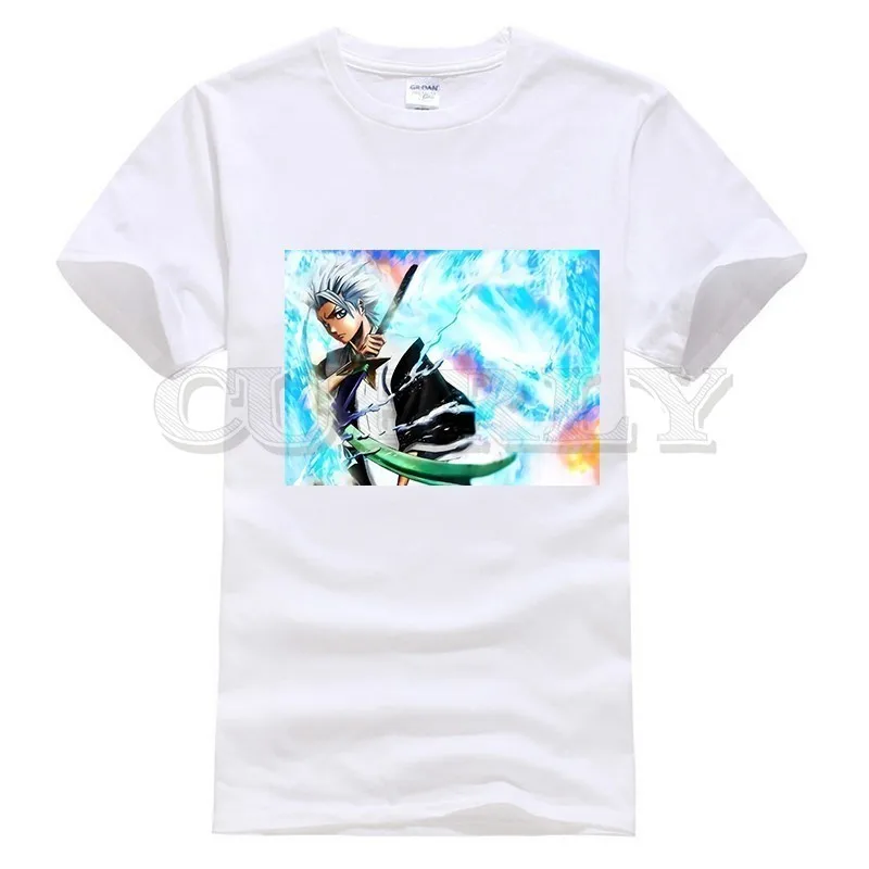 

2019 new T-shirt Round neck Kurosaki Ichigo bleach Large size Japan Anime Cartoon Summer dress men tee Cotton Funny t shirt