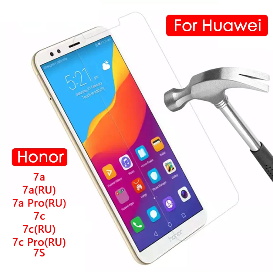 Защитное стекло Honor 7a Dua l22 5 45 для Huawei 7c Pro 7 s Huavei Huawey Hono a7 c7 s7 a c 7apro 7cpro Flim 9H|Защитные