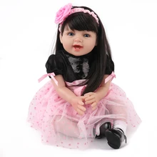 NPK Кукла реборн кукла девочка принцесса розовое платье красивое bebe Boneca 2" длинные волосы силиконовая кукла малыш Кукла реборн подарок