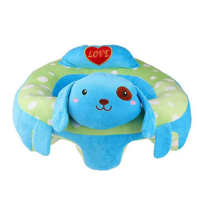 Baby Sitting Chair Baby Seat Learn To Sit Cute Animal Plush Toy- Blue Dog