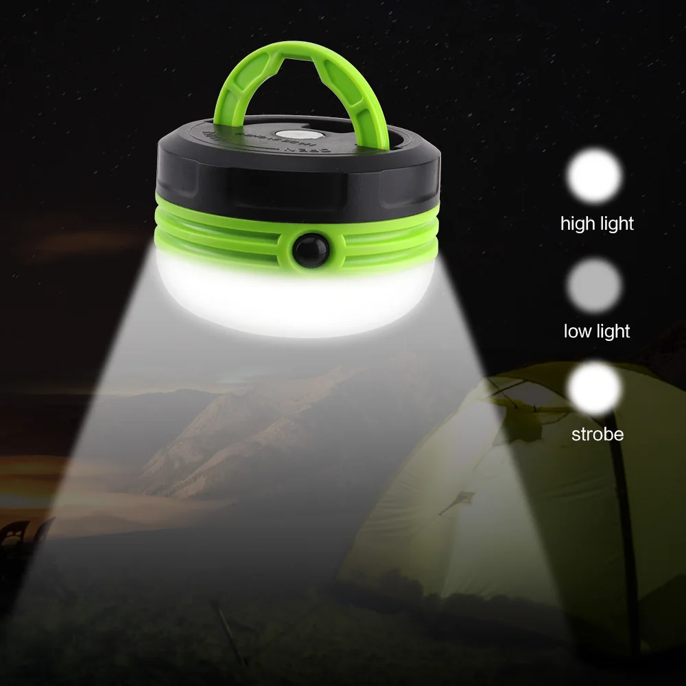 BORUiT 3W светодиодный 300LM портативный походный светильник, магнитный складной крюк, светильник для палатки, 3-режимный аварийный фонарь, карманный фонарь, батарейка АА